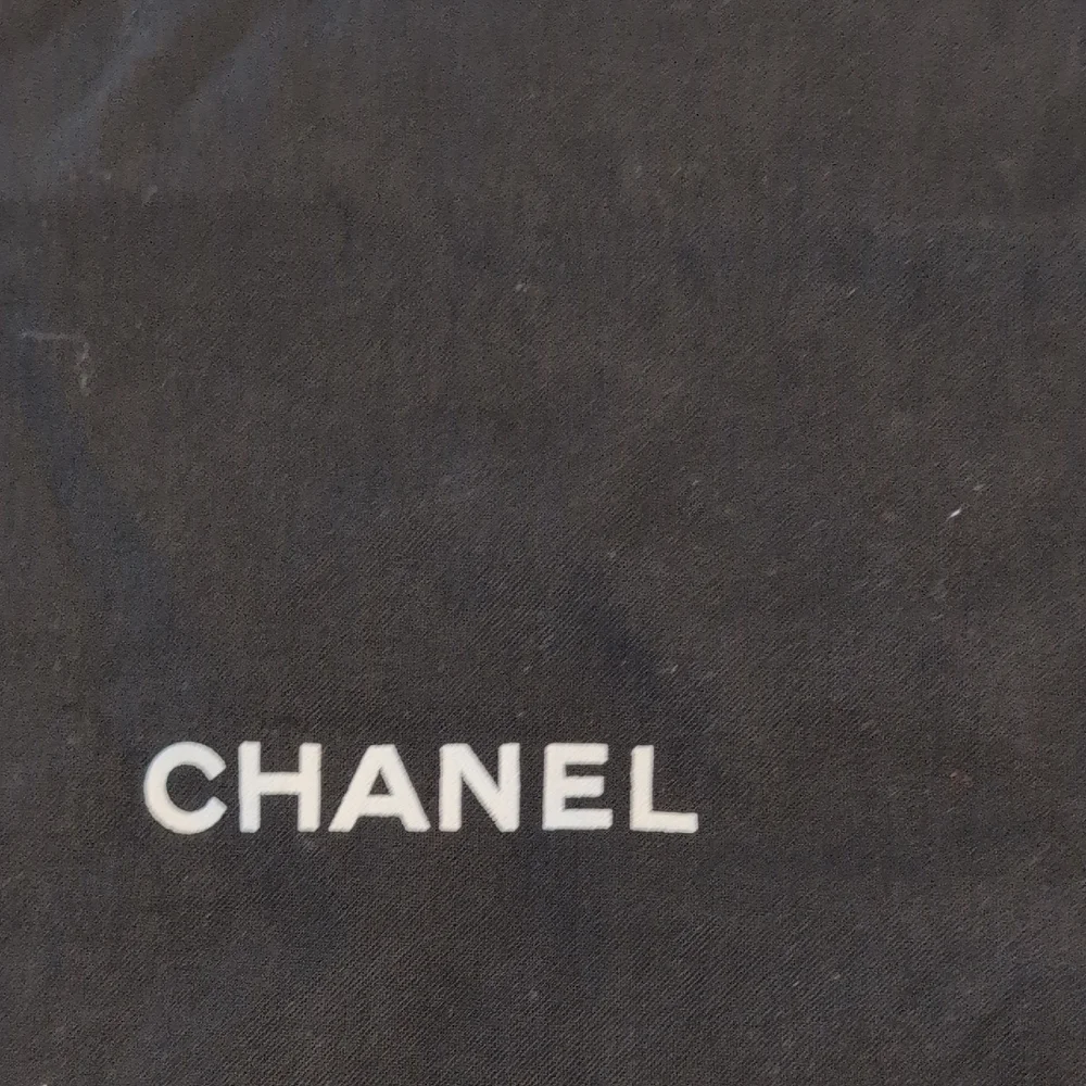 CHANEL Black and White Logo Dust Bag